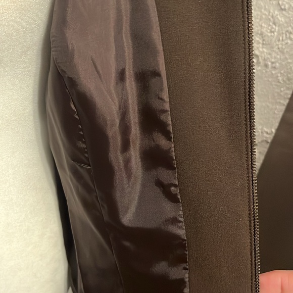 NWT Preswick & Moore Petite zippered Blazer, Brown Sz 10P - Picture 7 of 8